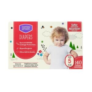 Berkley Jensen Diapers, Size 5, 140 Count, 10.46 lb, White and Red Box, White Diapers