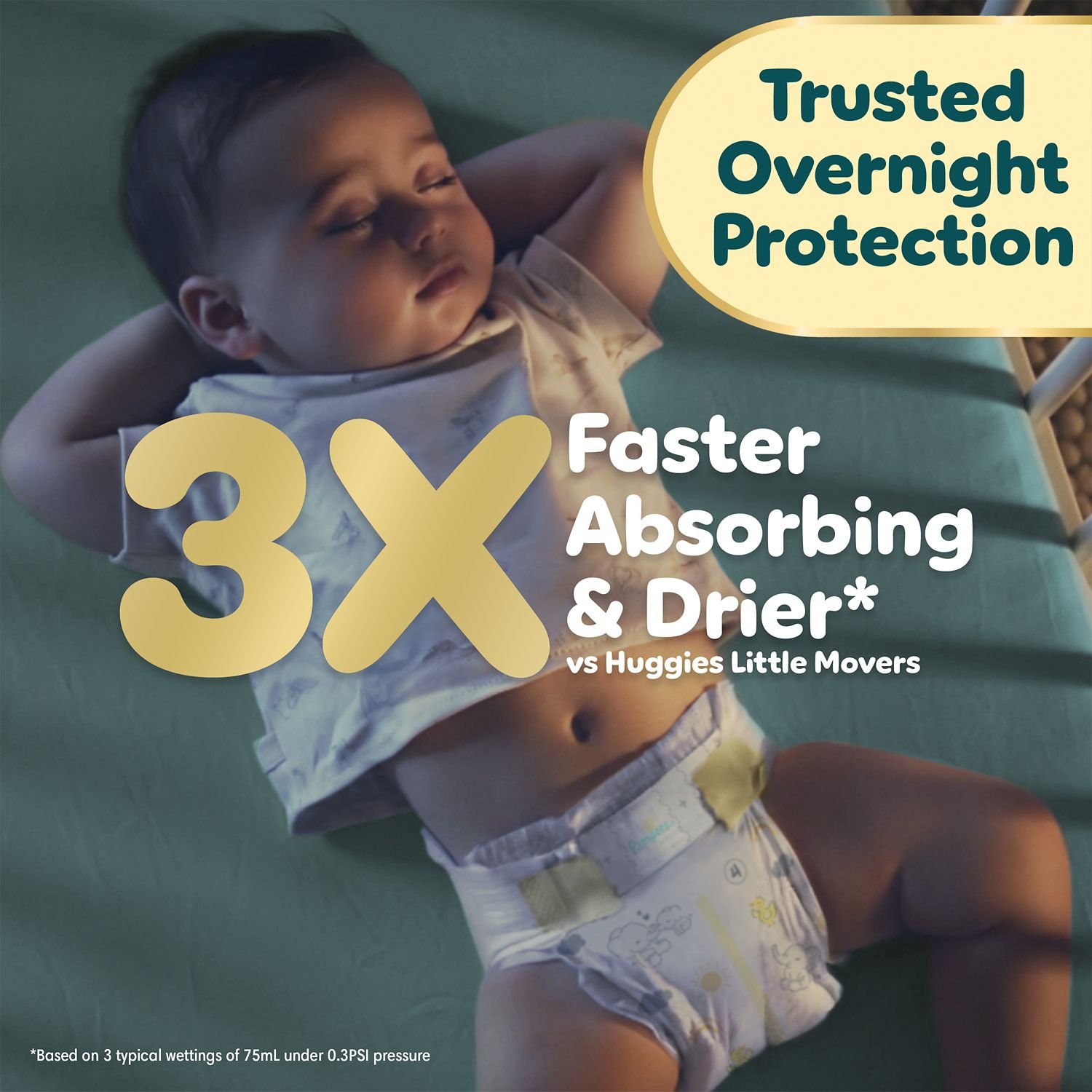 Pampers Swaddlers Ultra Day & Night Diapers, Size 5, 140 Count, 11.83 lb, Teal Box, White Diapers - Image 3