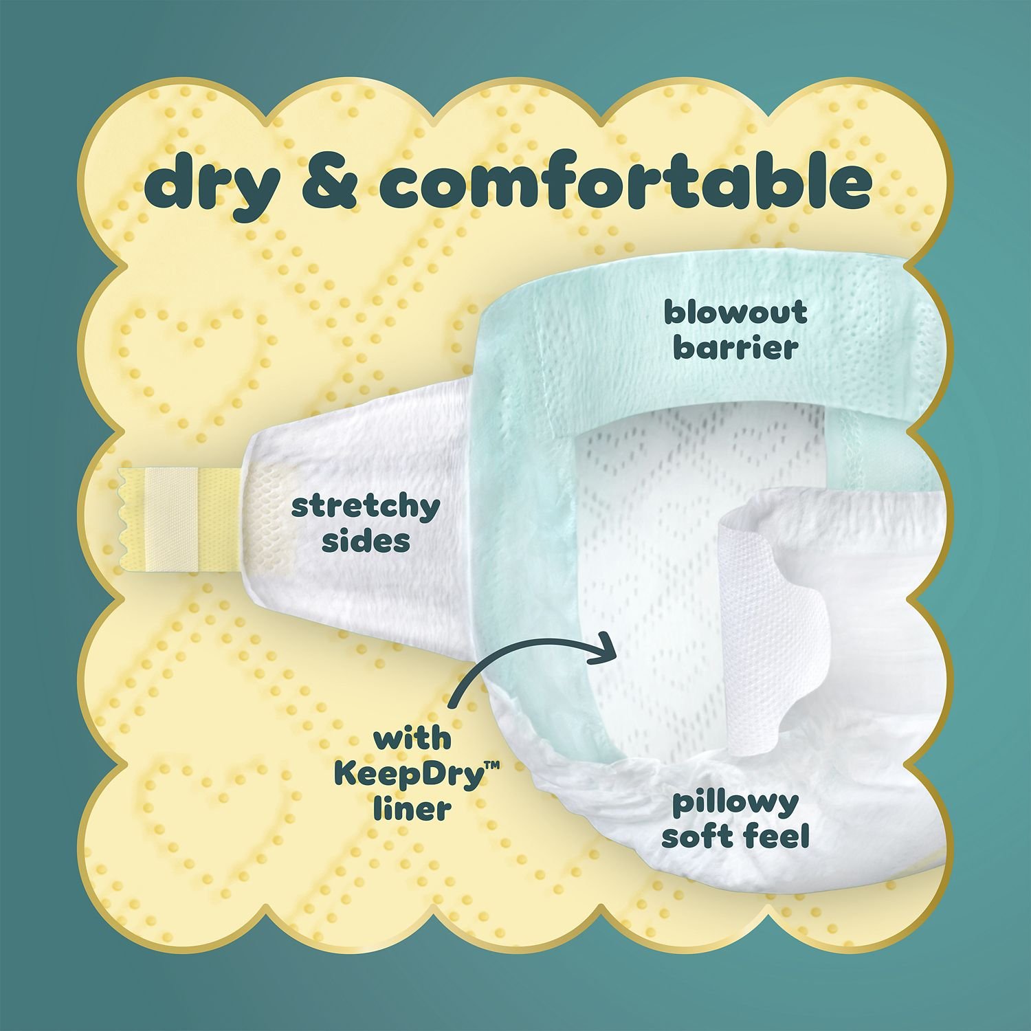 Pampers Swaddlers Ultra Day & Night Diapers, Size 1, 210 Count, 11.57 lb, Teal Box, White Diapers - Image 7
