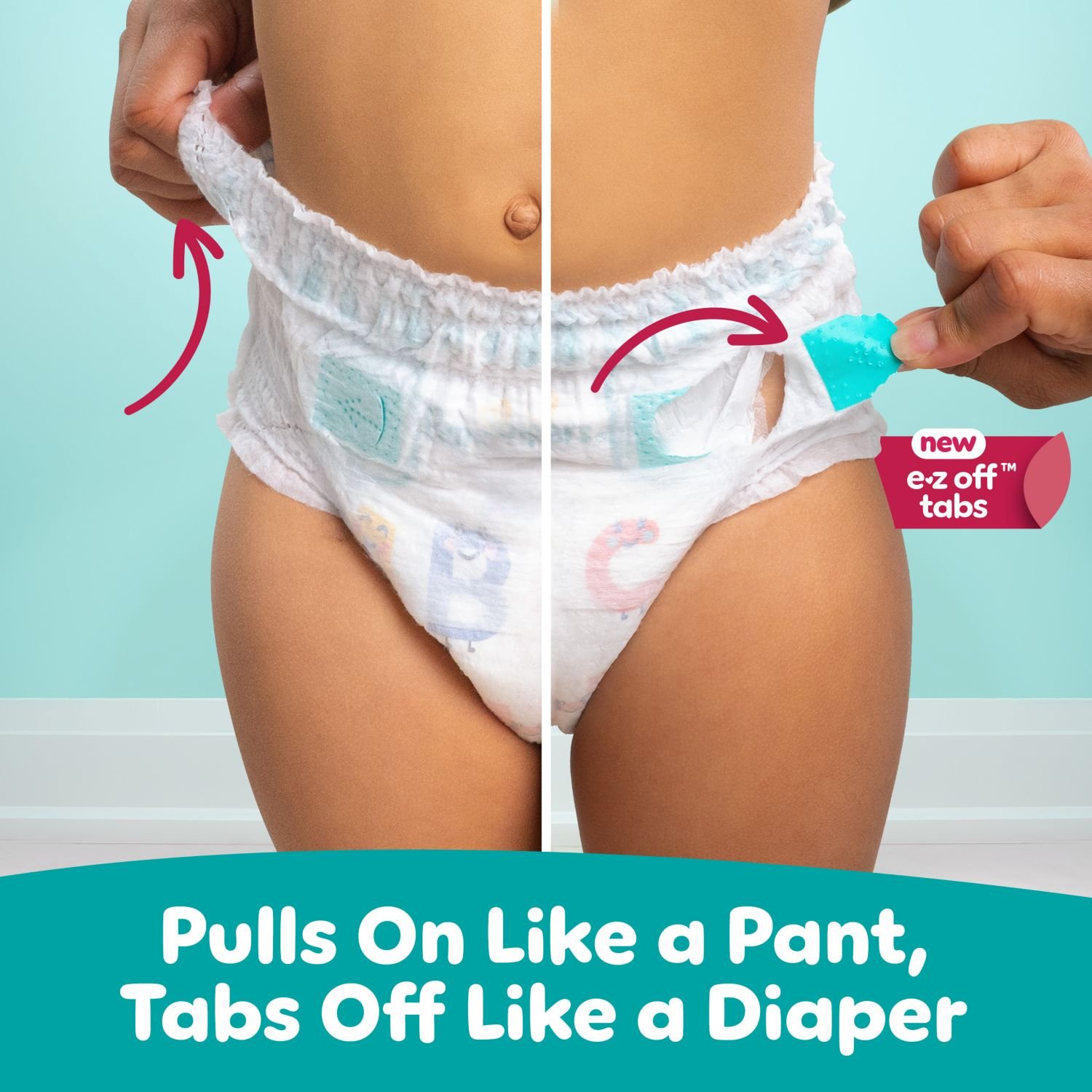 Pampers Cruisers 360 Pull-On Diapers, Size 7, 84 Count, 8.23 lb, Teal Box, White Diapers - Image 3
