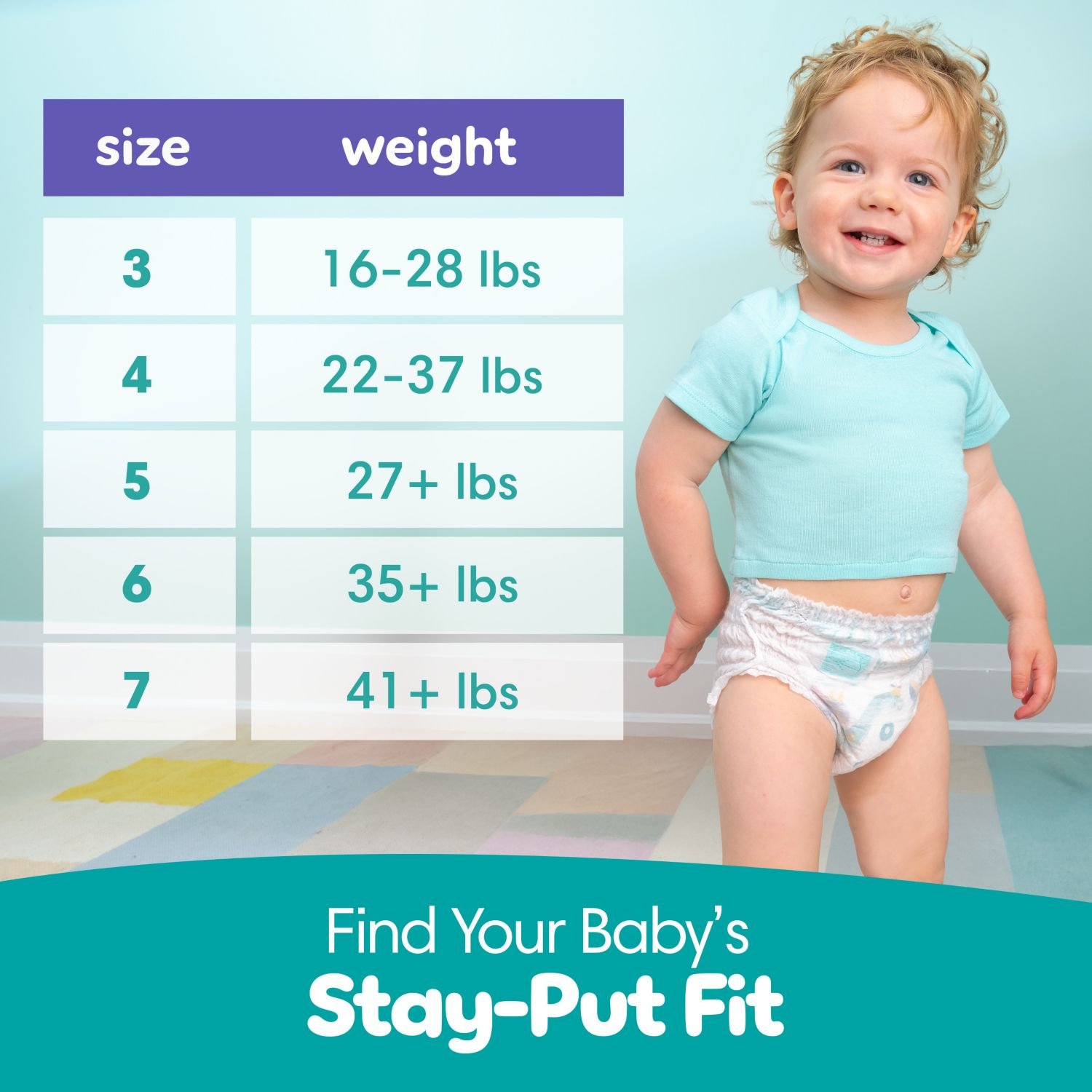 Pampers Cruisers 360 Pull-On Diapers, Size 7, 84 Count, 8.23 lb, Teal Box, White Diapers - Image 6