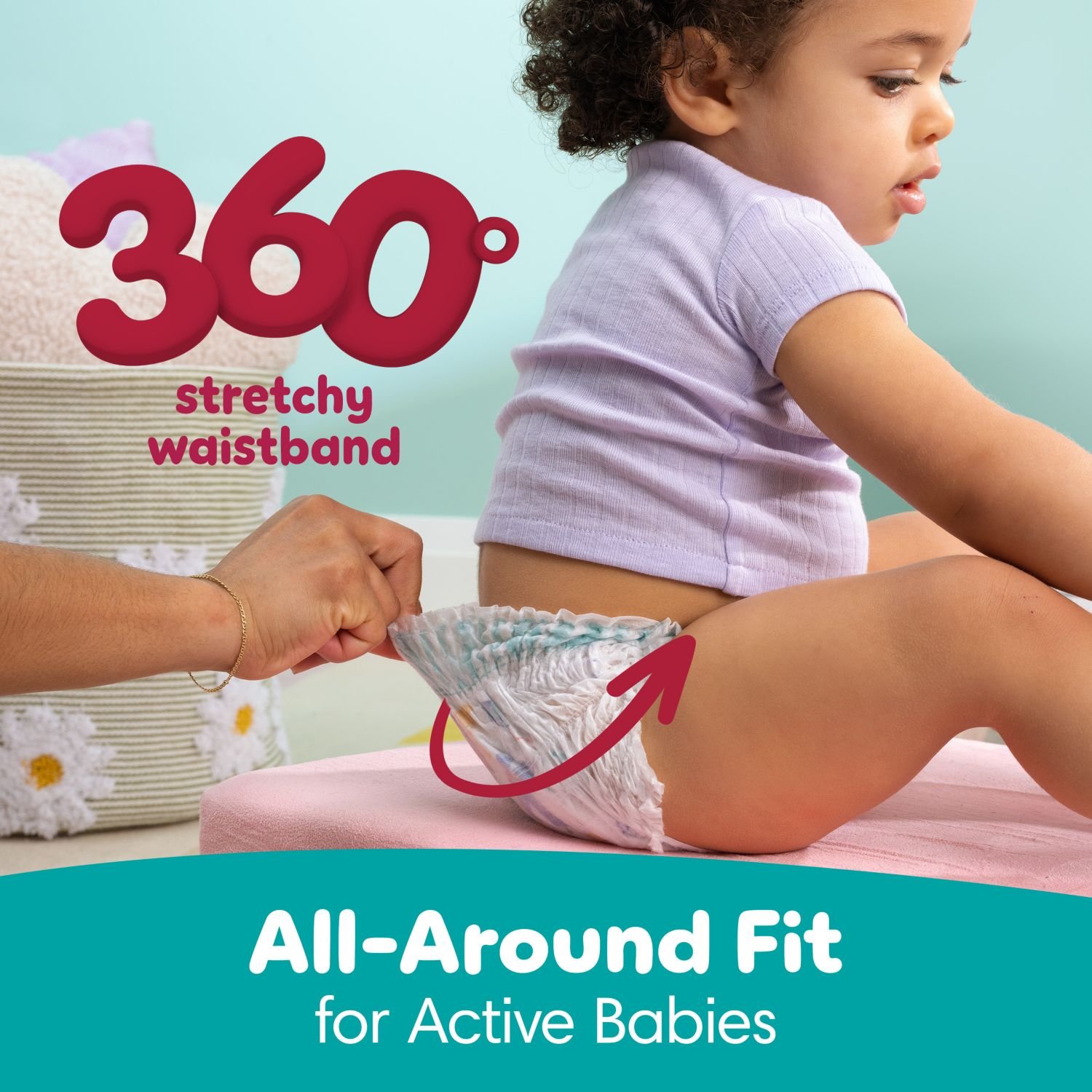 Pampers Cruisers 360 Pull-On Diapers, Size 7, 84 Count, 8.23 lb, Teal Box, White Diapers - Image 7