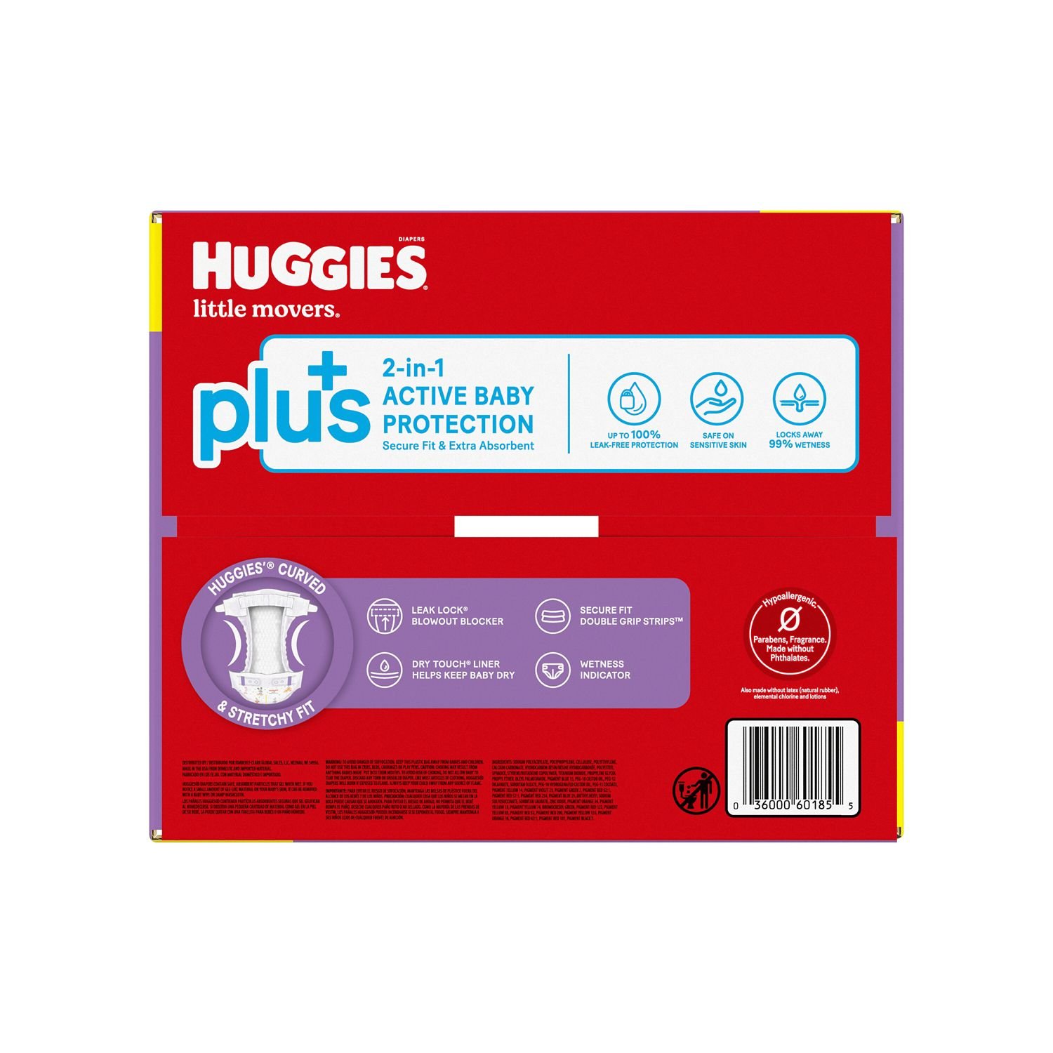 Huggies Little Movers Plus Baby Diapers, Size 3, 204 Count, 15.7 lb, Red Box, White Diapers - Image 9