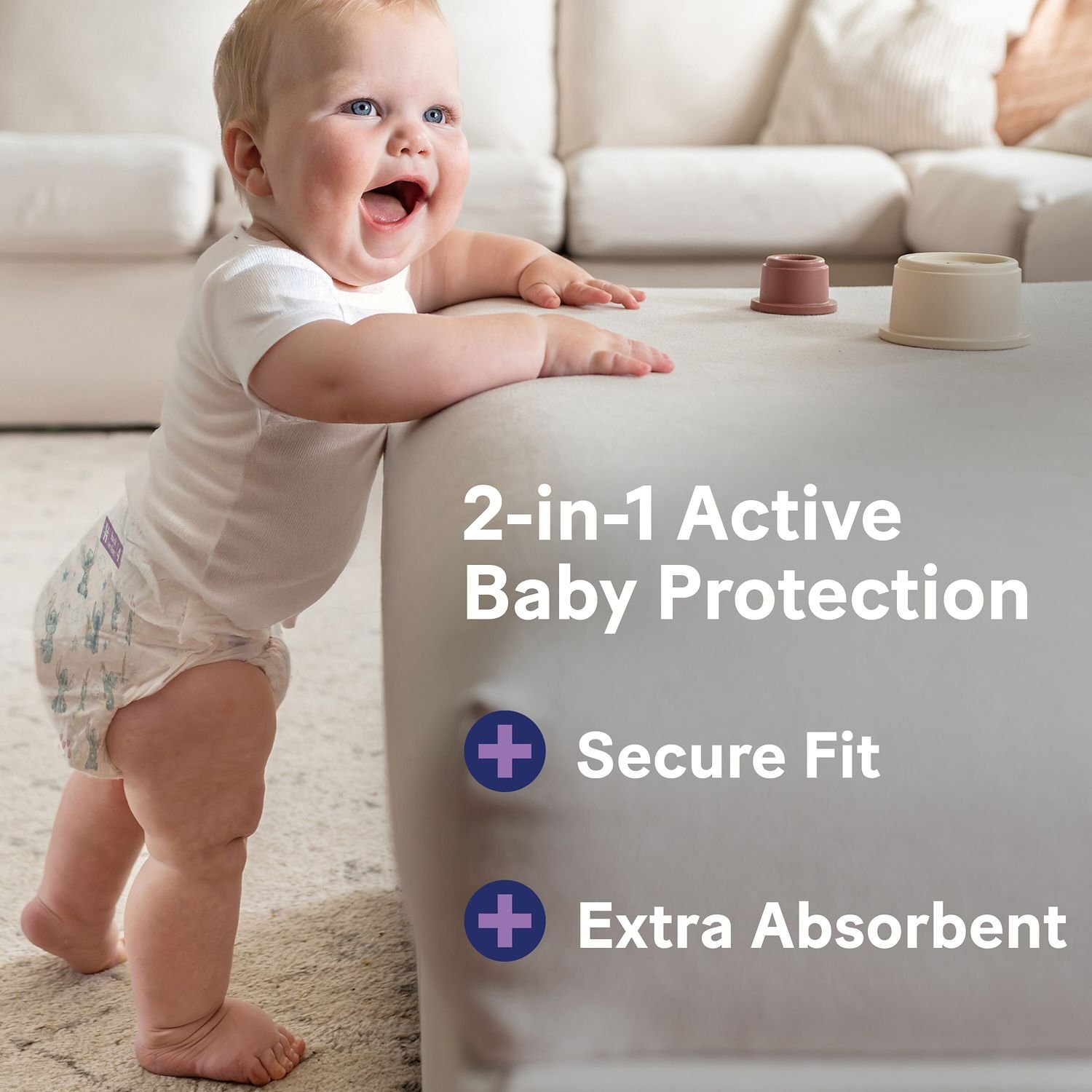 Huggies Little Movers Plus Baby Diapers, Size 7, 104 Count, 11 lb, Red Box, White Diapers - Image 5