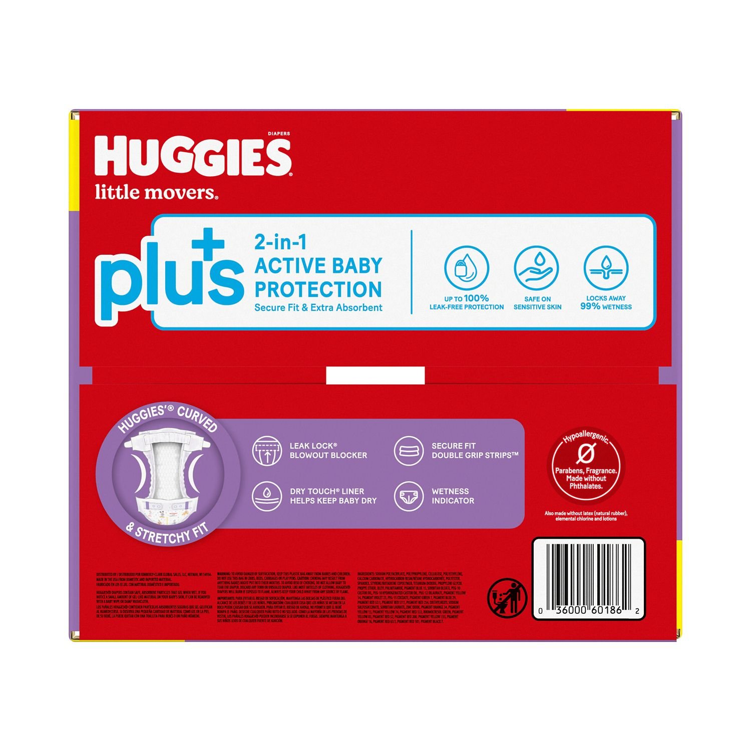 Huggies Little Movers Plus Baby Diapers, Size 4, 180 Count, 16.1 lb, Red Box, White Diapers - Image 6