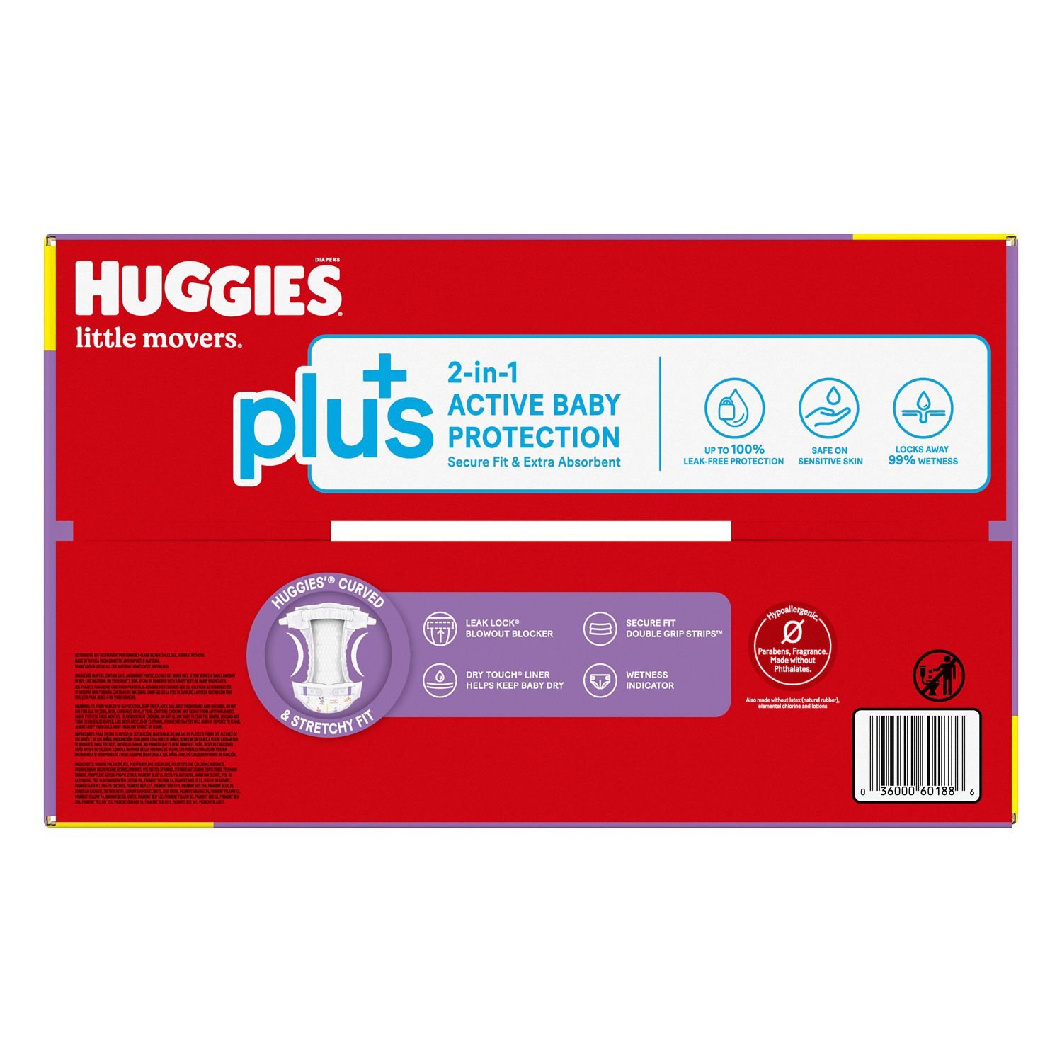 Huggies Little Movers Plus Baby Diapers, Size 6, 126 Count, 13.2 lb, Red Box, White Diapers - Image 8