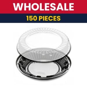D&W Fine Pack 10" Pie Container w/ Lid - Polystyrene, Black - 150 Count