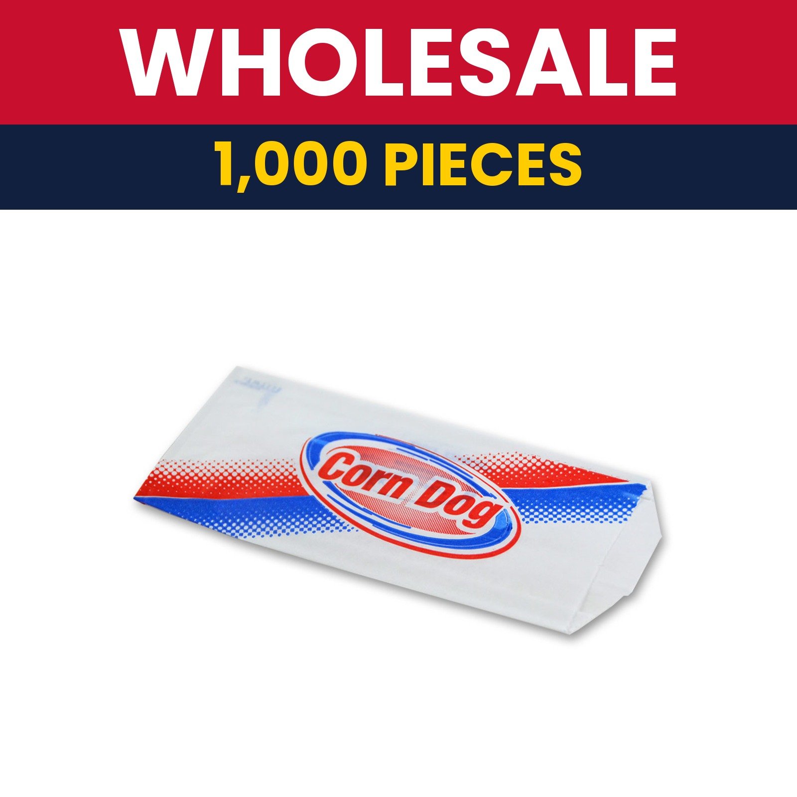 Gold Medal 5468 Printed Disposable Corn Dog Bags, Dry Wax, 1,000/Case - 1000 Count