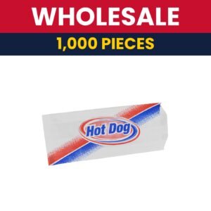 Gold Medal 5441 Disposable Hot Dog Sandwich Bags for Large Hot Dogs, Dry Wax, 1,000/Case - 1000 Count