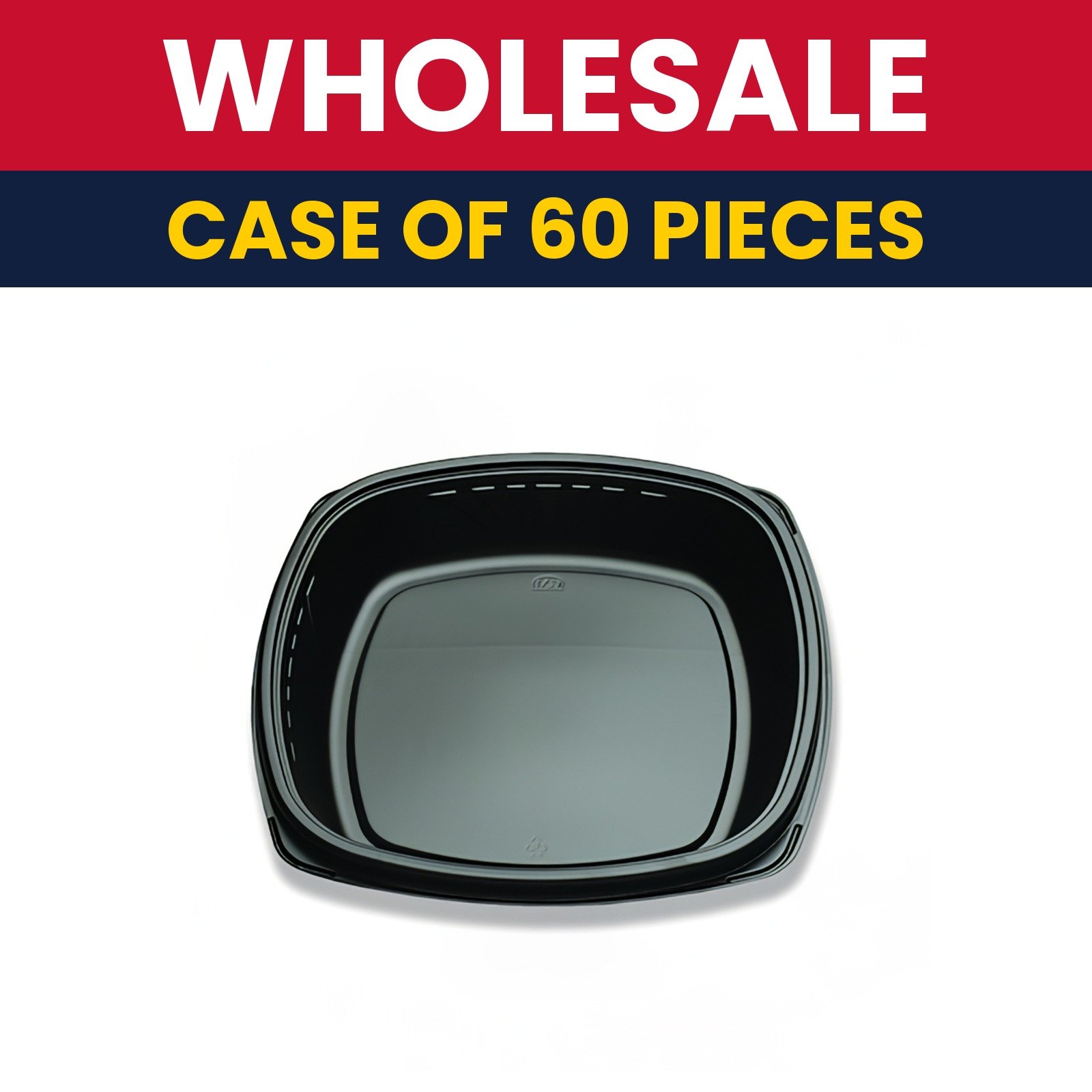 D&W Fine Pack 12" Catering Tray - Polystyrene, Black - Case of 60