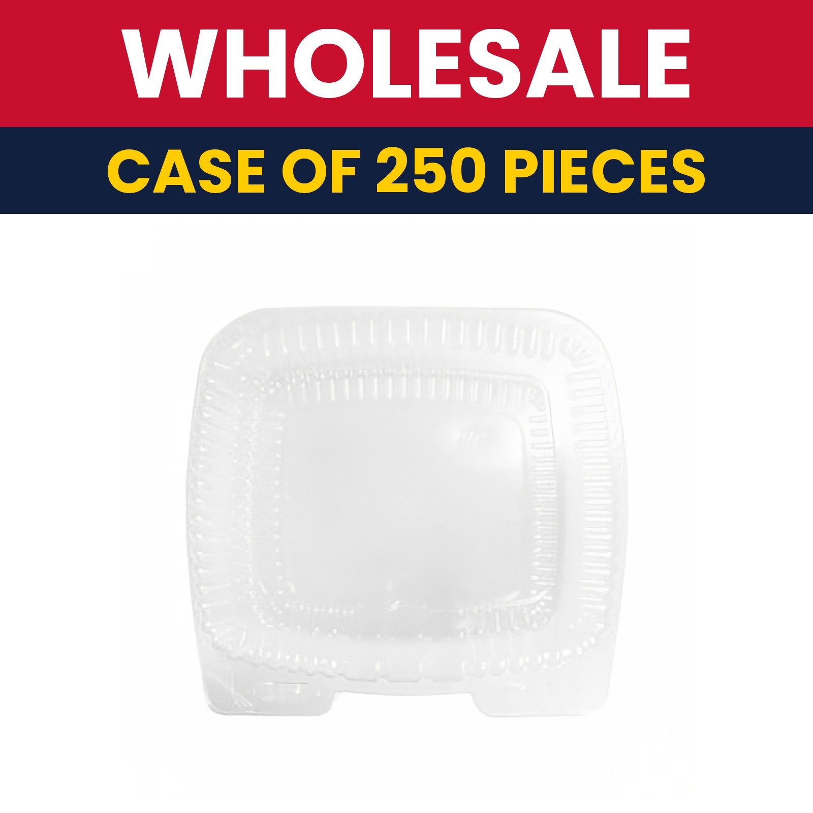 Handi-Foil Handi-Lock Hinged Lid Food Container - 9"L x 9"W x 3"H, Plastic, Clear - Case of 250