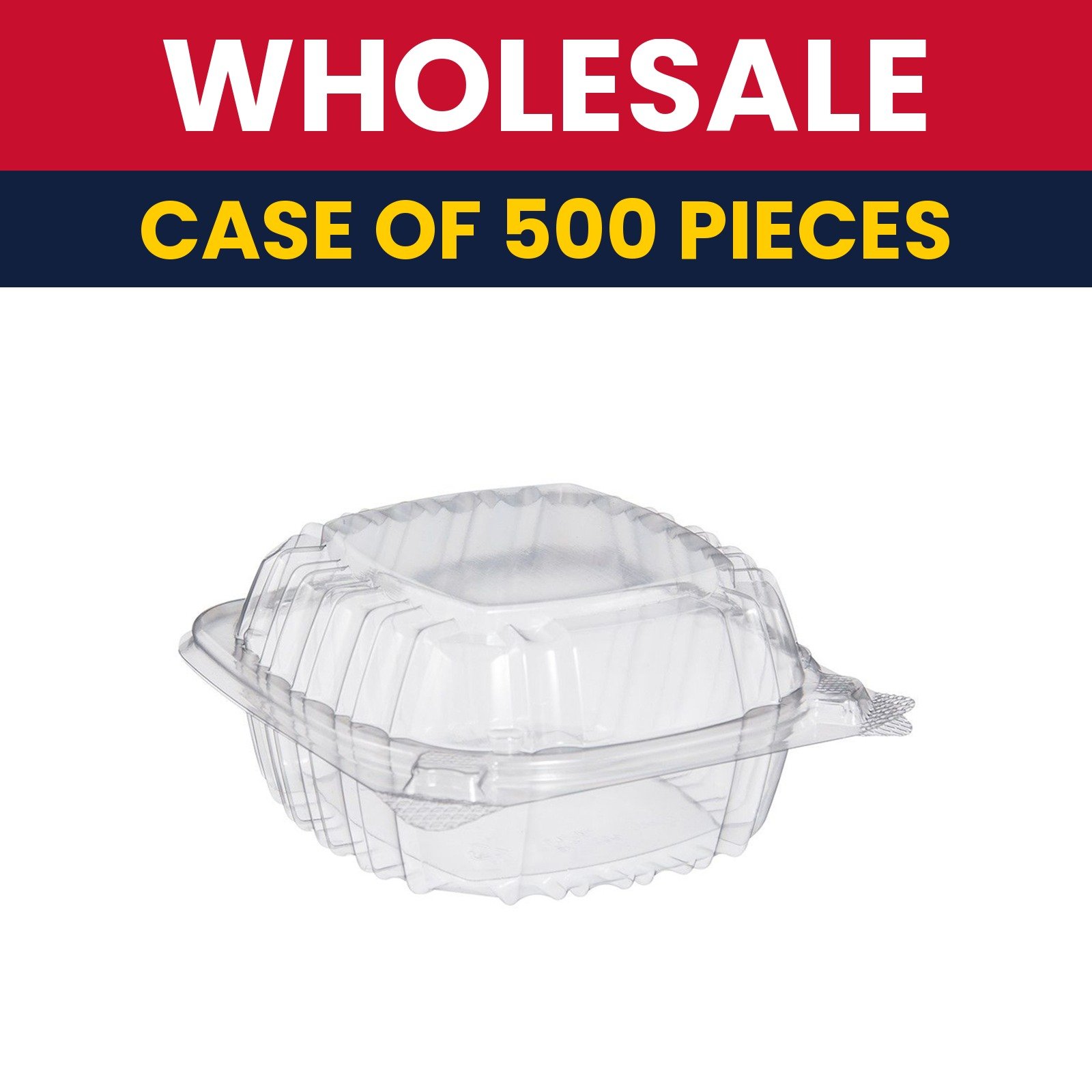 Dart C53PST1 ClearSeal? Hinged Lid Food Container - 5 1/3"L x 5 1/3"W x 2 3/5"H, Plastic, Clear - Case of 500