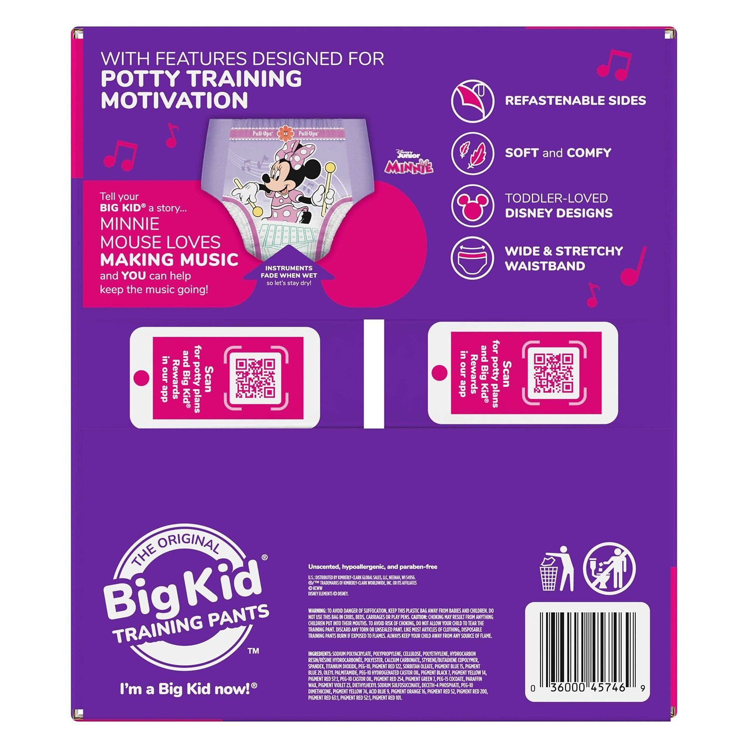 Pull-Ups Girls' Potty Training Pants, Size 4T-5T, 102 Count, 11.11 lb, Pink Box, White Training Pants - Image 2