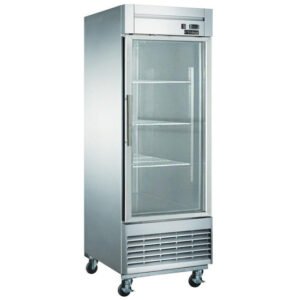 Dukers, Single Glass Door Reach In Refrigerator, Bottom Mount Compressor