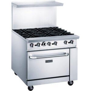Dukers, 6 Burner Gas Oven Range