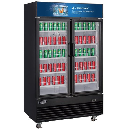 Dukers, Double Hinged Door Merchandiser Refrigerator