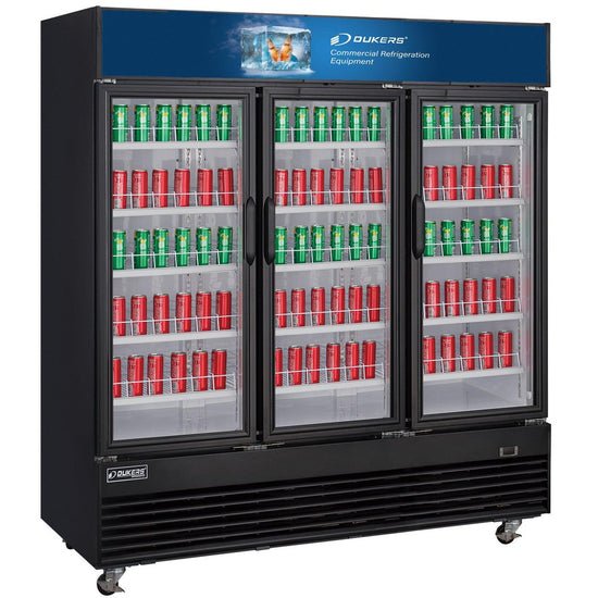 Dukers, Three Hinged Door Merchandiser Refrigerator