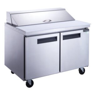 Dukers, Double Door Salad Prep Station Refrigerator, Regular Top