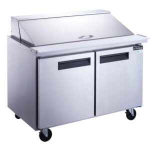 Dukers, Double Door Salad Prep Station Refrigerator, Mega Top