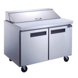 Dukers, Double Door Salad Prep Station Refrigerator, Regular Top