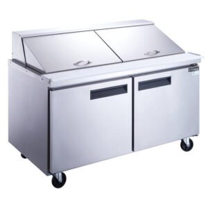 Dukers, Double Door Salad Prep Station Refrigerator, Mega Top